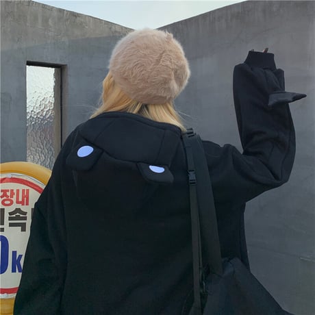 ユニセックス プルオーバー パーカー メンズ レディース カエル フードジップ オーバーサイズ ルーズ 大きいサイズ ストリート ファッション TBN-629153042156