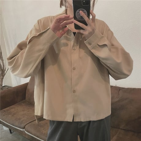 ブラウス シャツジャケット ショート丈 トップス ルーズ ゆったり 長袖 レトロ 韓国ファッション レディース 大人可愛い ガーリー DTC-654679410433