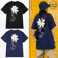 ユニセックス 半袖 Tシャツ メンズ レディース 英字 花 フラワープリント オーバーサイズ 大きいサイズ ルーズ ストリート TBN-596627847023
