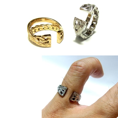 【HAWAIIANJEWELRY / ハワイアンジュエリー】 リング 指輪 ペアリング リバーシブル 2WAY チェーン ステンレス ノンアレルギー K14コーティング ハワジュ (grs8654)