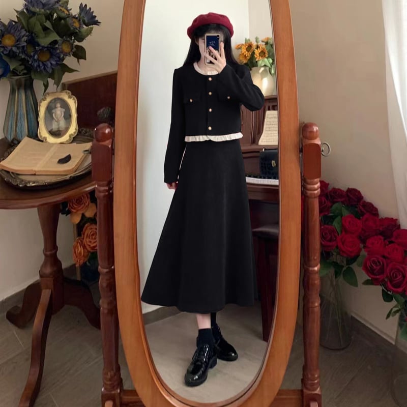 セットアップ 2点セット コーデュロイ ショートジャケット ロング