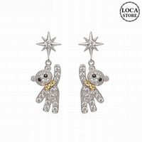 くまのピアス クリスタル キラキラ 韓国アクセサリー レディース ピアス クマ くまちゃん アニマル 合金 金メッキ シルバー925 DTC-604380154001