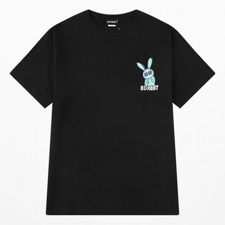 【2カラー】 ユニセックス Tシャツ 半袖 BADRABBIT うさぎ オーバーサイズ カジュアル 韓国ファッション メンズ レディース 韓国ストリートファッション DTC-619746188143