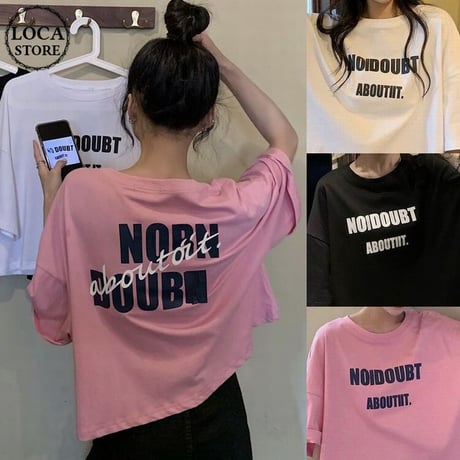 クロップド丈 Tシャツ 半袖 ラウンドネック へそ出し 韓国ファッション レディース ショート丈 トップス カットソー 夏 大人可愛い ガーリー DTC-619963183293