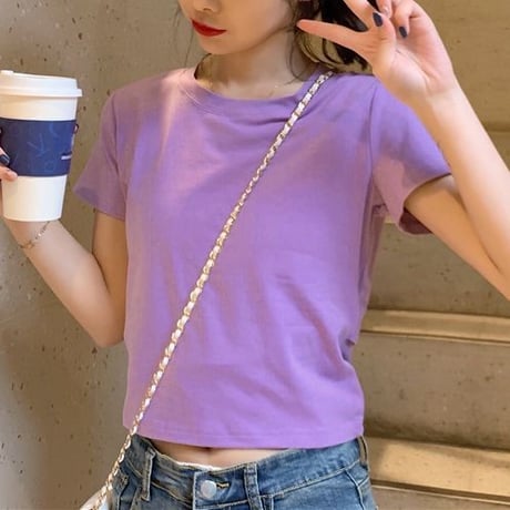 バックリボン tシャツ バックレス ウエスト見せ ショート丈 クルーネック 半袖 トップス レトロ 大人可愛い ガーリー カジュアル DTCA-732666685652