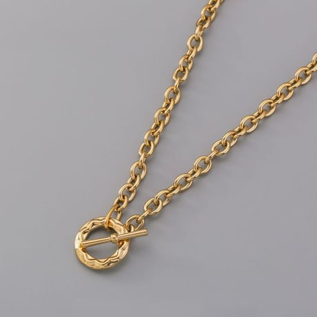 マンテル ネックレス Tバー チョーカー 金属アレルギー対応 ペンダント アクセサリー チタンスチール316L K14メッキ シンプル DTC-630850715416