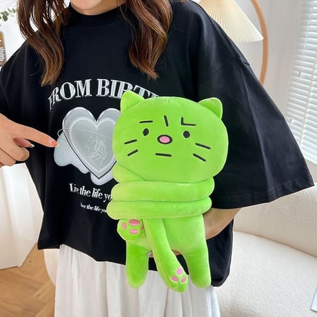 ぬいぐるみバッグ 猫 ねこ ぬいぐるみ ショルダーバッグ ウエストポーチ ジッパー ミニバッグ サブバッグ 斜め掛け ユニーク かわいい レトロ カジュアル DTC-684427662530