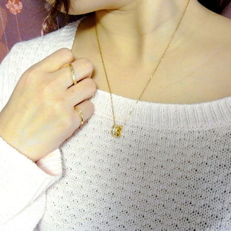 【ハワイアンジュエリー / HawaiianJewelry】 K24 純金 コーティング k24 ペンダント/ネックレス プルメリア (gps8722all24k)