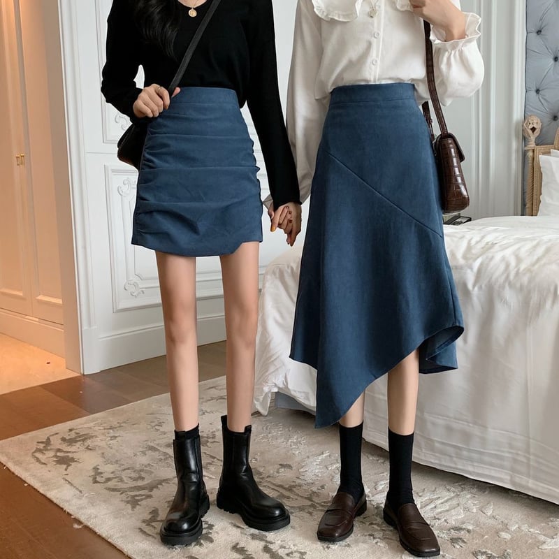 2点セット】 ミニスカート ＆ ロングスカート ラップ風