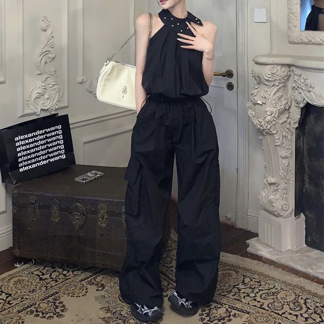 セットアップ ノースリーブシャツ+ショーパン ホルターネック fit=scale-down,w=1200