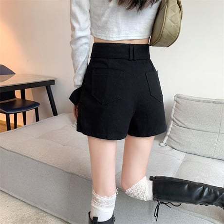 デニム ショートパンツ スカート風 ハイウエスト Aライン レトロ 韓国ファッション レディース 大人可愛い ガーリー カジュアル DTC-680226852680