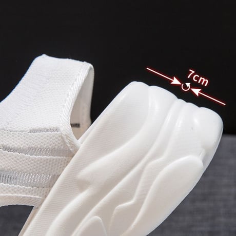 スポーツサンダル メッシュ ダットソール スポサン 7cm 韓国ファッション レディース サンダル 通気性 厚底サンダル 厚底 かわいい 歩きやすい
