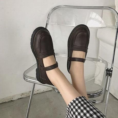 ローファー 22.5～24.5cm 取り外し可能 リボン ベルト ストラップ 靴 フラットシューズ ローヒール 歩きやすい 韓国ファッション レディース かわいい DTC-625604002955