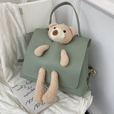 クマのぬいぐるみ 2WAYバッグ ハンドバッグ バッグパック リュックサック ミニバッグ アニマルバッグ シンプル 鞄 レトロ DTC-624226656714