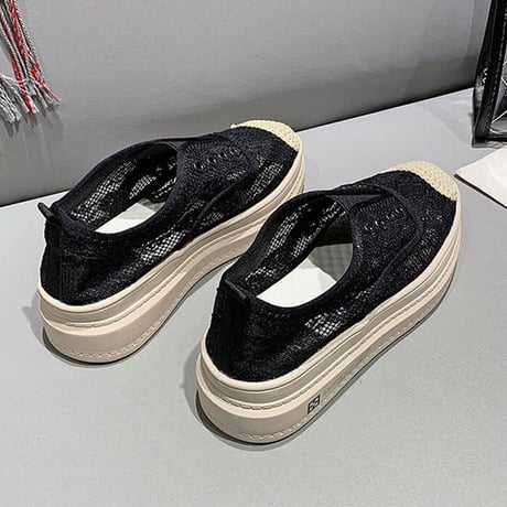 メッシュ スニーカー スリッポン 韓国ファッション レディース フラットシューズ 厚底 ローカット かわいい オールシーズン 歩きやすい 疲れない 618203356819