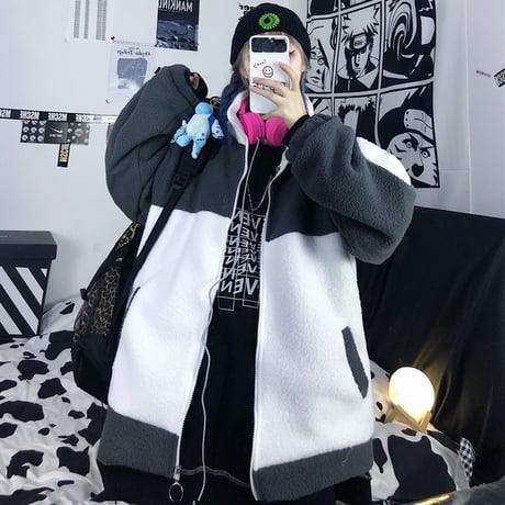 ユニセックス ボアブルゾン 厚手 ラムウール メンズ レディース ボアジャケット ジップアップ フリース オーバーサイズ 大きいサイズ ルーズ ストリート TBN-629982187858