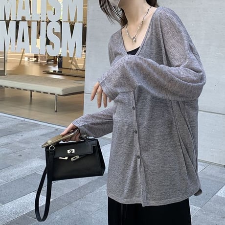 サマーカーディガン シアー カーディガン 薄手 Vネック ゆったり トップス UVカット 長袖 レトロ 大人可愛い ガーリー DTCA-811526858688