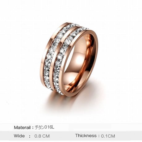 リング 指輪 キラキラ 金属アレルギー対応 レディース シルバー ゴールド ジルコニア アクセサリー チタン316L ジュエリー アクセ パーティー DCTA-849374804890