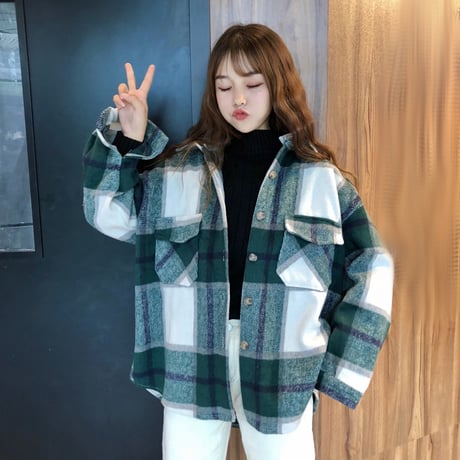 パーカー ネルシャツ 韓国ファッション レディース チェック柄 レイヤード 重ね着風 フード脱着 厚手 アウター 秋冬 カジュアル (DTC-601523687618)