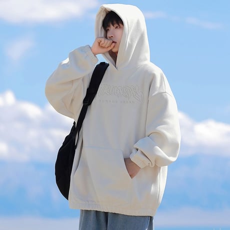 ユニセックス フリース パーカー プルオーバー 長袖 オーバーサイズ カジュアル レトロ 韓国ファッション メンズ レディース ストリート系ファッション TBNA-827025061481