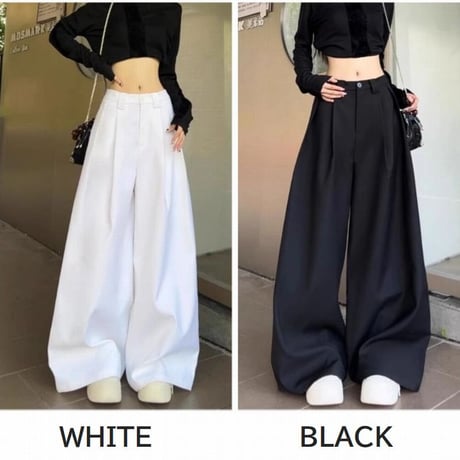 ワイドパンツ タックパンツ スラックス フレアパンツ ハイウエスト ボトムス ストレートパンツ ズボン レトロ 大人可愛い ガーリー DTCA-895514357720