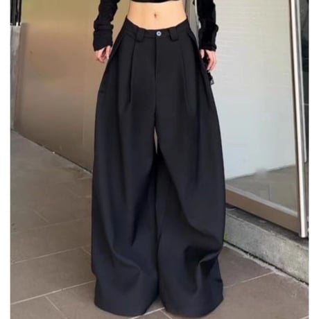 ワイドパンツ タックパンツ スラックス フレアパンツ ハイウエスト ボトムス ストレートパンツ ズボン レトロ 大人可愛い ガーリー DTCA-895514357720