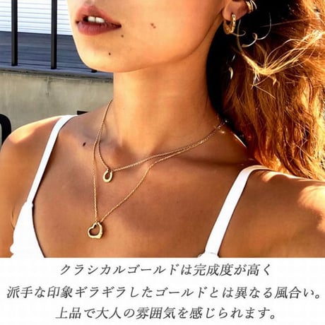 ハワイアンジュエリー ネックレス オープンハート スクロール 波 カレイキニ 金属アレルギー対応 メンズ レディース サージカルステンレス シルバー ゴールド ピンクゴールド gps81258