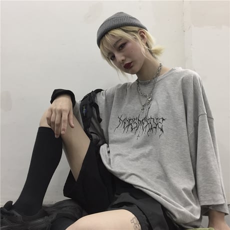 ユニセックス Tシャツ 半袖 メンズ レディース ダークホラー プリント オーバーサイズ 大きいサイズ ルーズ ストリート DTC-598850483866