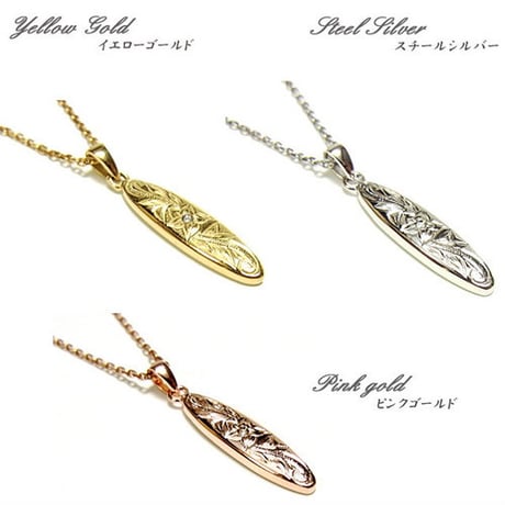 【ハワイアンジュエリー / HawaiianJewelry】 ダイヤモンド サーフ ペンダント ネックレス プルメリア ホヌ 記念日 誕生日 (gpd8166)