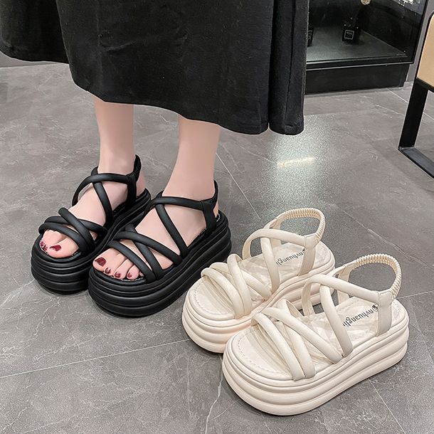 厚底サンダル 22.0~24.5cm グラディエーター ウエッジソール 厚底サンダル 22.0~24.5cm グラディエーター ウエッジソール