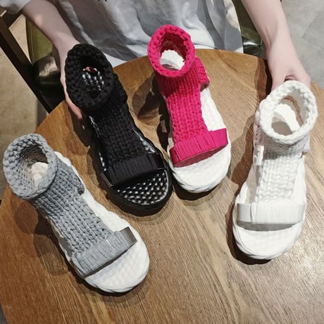 スポーツサンダル 22.5～25.0cm 厚底 ソックス ダットソール スポサン 韓国ファッション レディース ニットサンダル サンダル 厚底サンダル 歩きやすい 549429172556