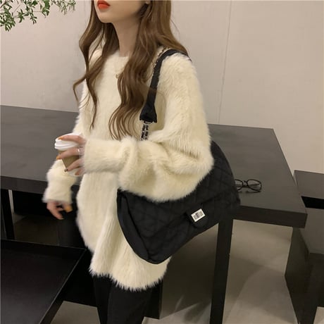 ファーニットセーター ファーセーター ニットセーター モヘアセーター 長袖 ルーズ 暖かい ゆったり レトロ 韓国ファッション レディース 大人可愛い ガーリー DTC-634715262616