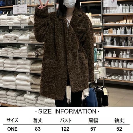 ファーコート ボアコート ラムウール ショートコート フェイクファー 厚め ルーズ ゆったり 長袖 レトロ 韓国ファッション レディース 大人可愛い ガーリー DTC-691745190605