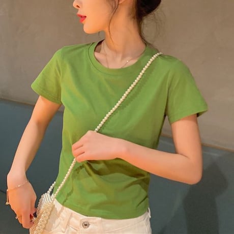 バックリボン tシャツ バックレス ウエスト見せ ショート丈 クルーネック 半袖 トップス レトロ 大人可愛い ガーリー カジュアル DTCA-732666685652