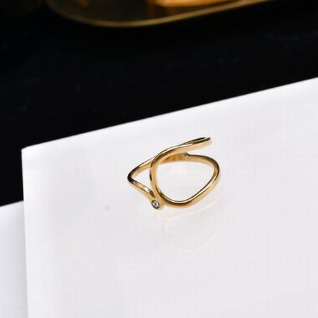 リング 指輪 CZ 金属アレルギー対応 イエローゴールド ローズゴールド チタンスチール キラキラ アクセサリー DTC-607468572172