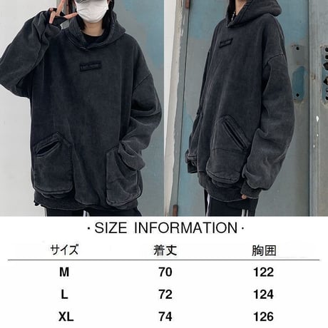 ユニセックス パーカー プルオーバー 厚手 ポケット プラスベルベット オーバーサイズ 韓国ファッション メンズ レディース カジュアル ストリートファッション DTC-657098093813