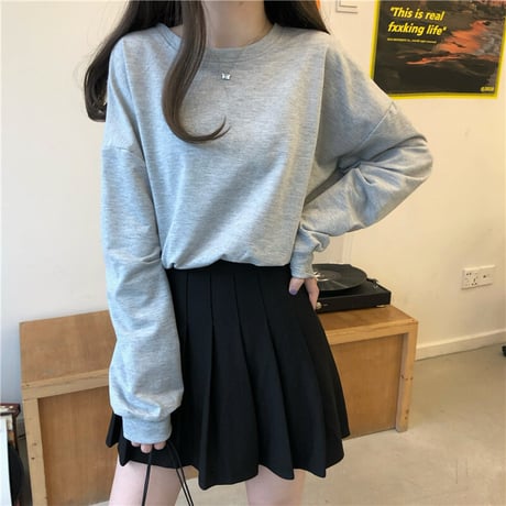 Tシャツ スウェット バックリボン プルオーバー オープンバック ショート丈 長袖 韓国ファッション レディース トップス 大人可愛い ガーリー カジュアル DTC-652203511871