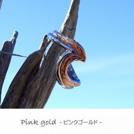 ハワイアンジュエリー リング 指輪 スクロール ウェーブ 金属アレルギー対応 メンズ レディース サージカル ステンレス 316L PVD シルバー ゴールド ピンクゴールド grs8708
