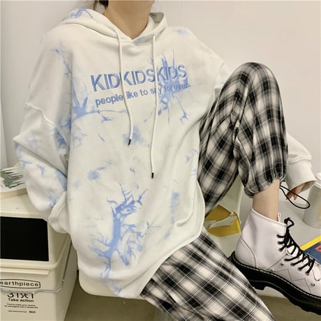 パーカー スウェット プルオーバー タイダイ染め 韓国ファッション レディース メンズ ユニセックス オーバーサイズ ゆったり カジュアル ストリートファッション DTC-627724490098