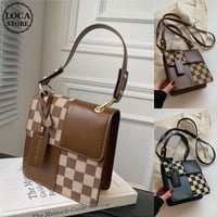 2WAYバッグ ハンドバッグ ショルダーバッグ チェック柄 ミニバッグ スクエアバッグ 斜め掛け バッグ レトロ 大人可愛い ガーリー フェミニン DTC-659154013200