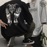 ユニセックス Tシャツ 半袖 メンズ レディース ダークホラー プリント オーバーサイズ 大きいサイズ ルーズ ストリート DTC-598850483866