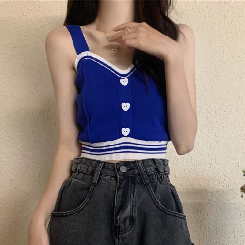 ニットタンクトップ ニットキャミソール ニットベスト ハート型