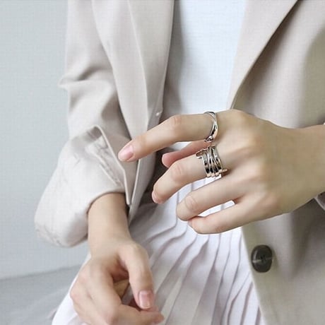 【シルバーアクセサリー】シンプル ひねり オープンリング  指輪 シルバー925 メンズ レディース ペア #13 #19 Kgf0501 (DCT-555608278400)