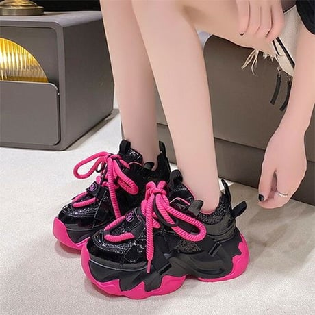 厚底スニーカー グリッター 22.0～24.5cm ラメ 厚底 ダッドスニーカー スニーカー ダッドシューズ スポーツ カジュアル 韓国ファッション レディース DTC-734896092511