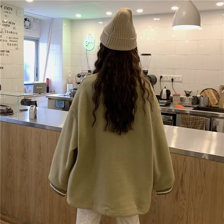 フリース トレーナー プルオーバー 韓国ファッション レディース ゆったり ハイネック トレーナー 体型カバー シンプル レトロ 春 秋 冬 大人カジュアル (DTC-605871158785)