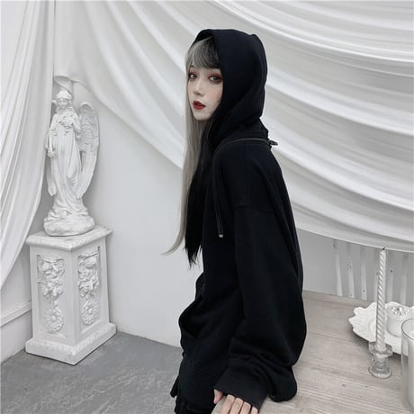 2way パーカー ショルダージップ オフショルダー オーバーサイズ ゆったり ルーズ 韓国ファッション レディース カジュアル ストリートファッション ガーリー DTC-615256713000