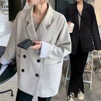 テーラードジャケット オーバーサイズ ロング丈 ジャケット アウター ジャケット 長袖 レトロ 韓国ファッション レディース 大人可愛い DTCA-844914028071