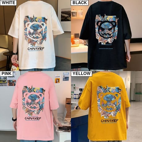 ユニセックス Tシャツ 半袖 バックプリント プルオーバー オーバーサイズ 大きめ 韓国ファッション メンズ レディース カジュアル ストリート系ファッション DTC-652167203803