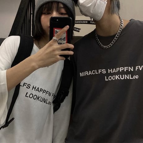 ユニセックス Tシャツ 半袖 ドロップショルダー ラウンドネック オーバーサイズ 韓国ファッション メンズ レディース トップス カジュアル ストリートファッション DTC-638055341572