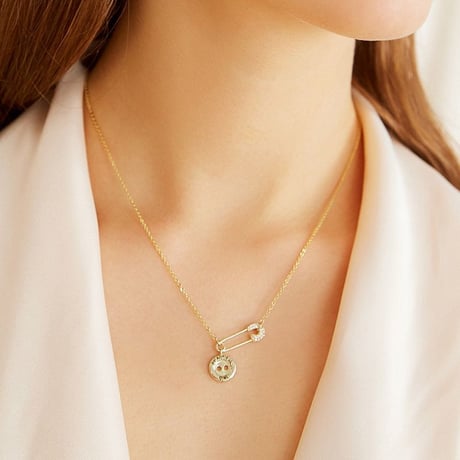 スターリングシルバー ネックレス レディース セーフティーピン 安全ピン シルバー925 チェーン付 シンプル アクセサリー (DTC-586920995424)